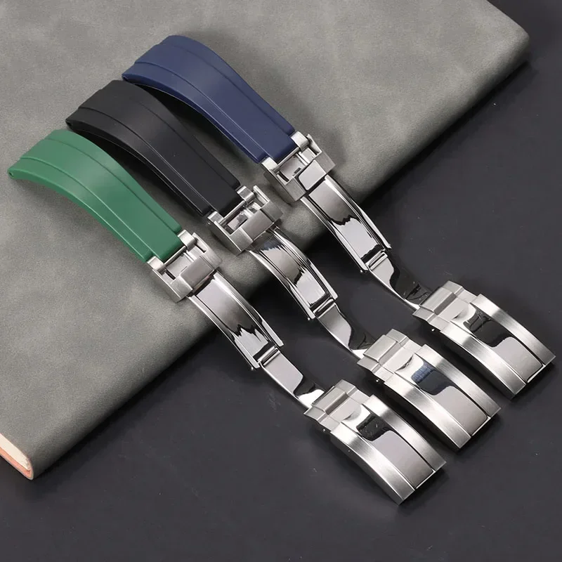 Резиновый ремешок для часов Rolex GMT Daytona Submariner Diver силиконовый сменный браслет Green