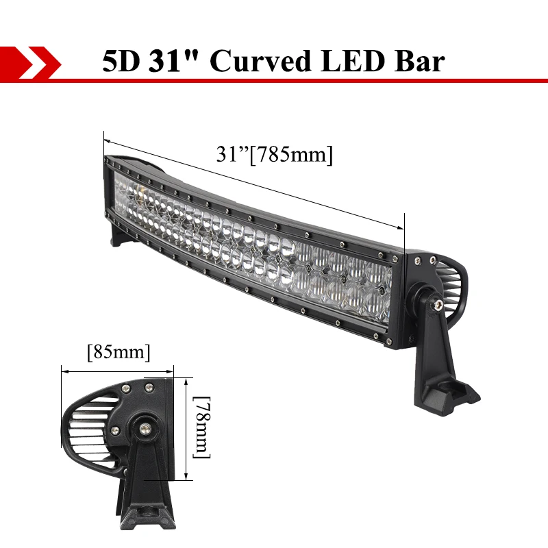 5D автомобиль грузовик прямой изогнутый вспомогательный светодиодный светильник внедорожник 4x4 трактор на крыше точечный светильник для 4wd ATV Jeep Lorry Van