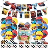 cartoon theme cars birthday party decorations birthday banner cake topper balloons cool cars birthday party supplies for boys