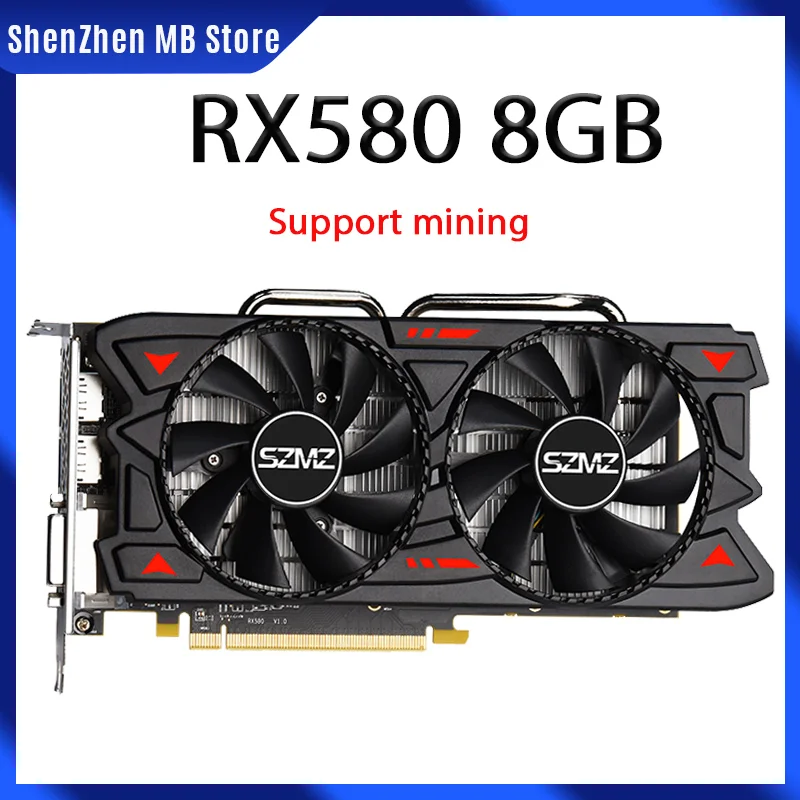 SZMZ новая 100% оригинальная видеокарта Radeon RX 580 8 ГБ GDDR5 256Bit Rx580 графическая карта для