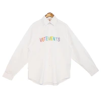 vetements shirts mens womens 11 high quality long sleeve shirts point collar oversize letter pattern loose shirts