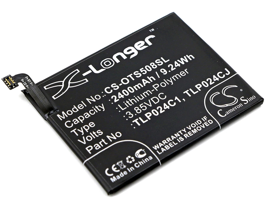 

Cameron Sino Mobile SmartPhone Replacement Li-Polymer Battery 2400mAh For TLP024C1 Lenovo 5059S, Avalon V Free Tools