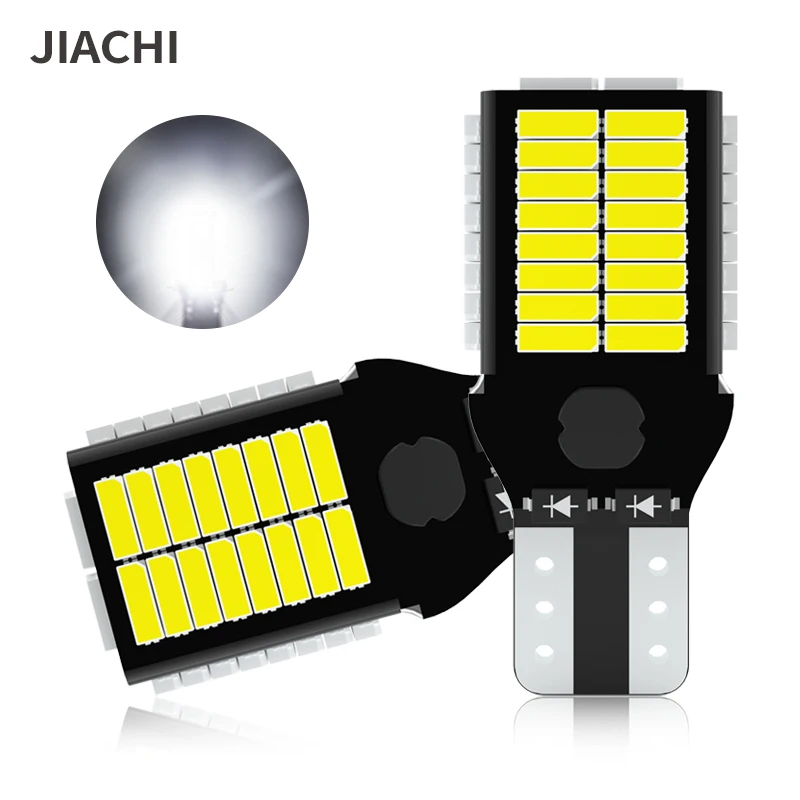

JIACHI 100 шт. 4014 чип супер яркий 921 912 W16W светодиодные лампы T15 Canbus без ошибок автосигнал парковочный резервный светильник белый