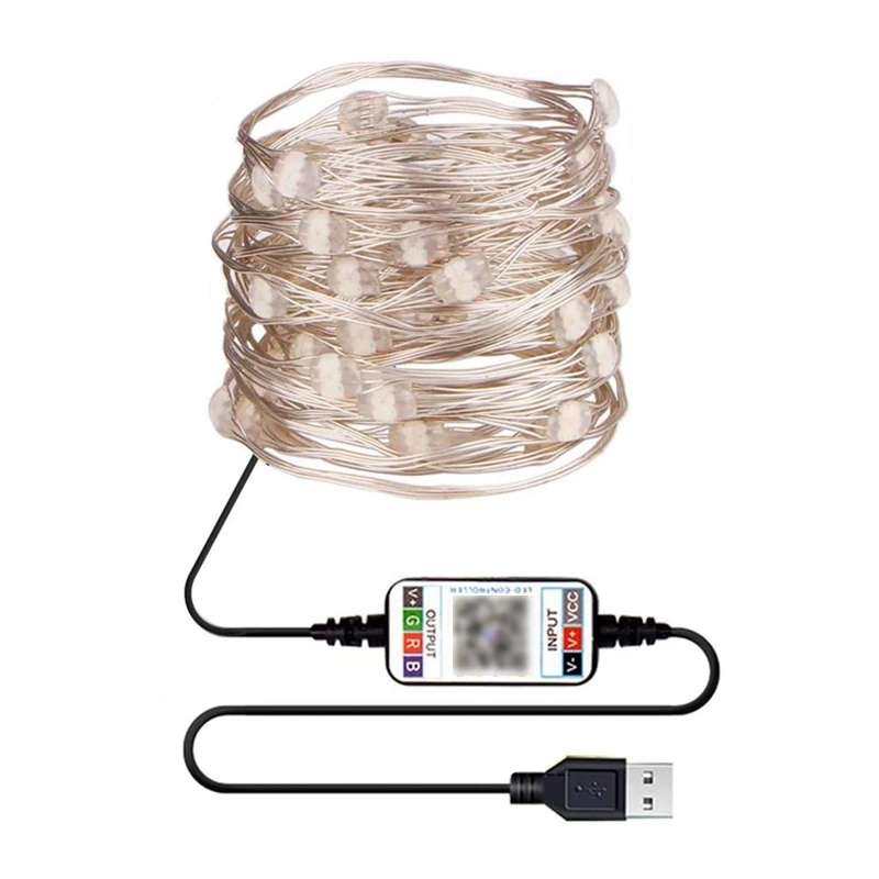 

20Key 10M 100LED Color Changing LED Fairy Lights Music Bluetooth RGB Waterproof Wire String Light For Bedroom