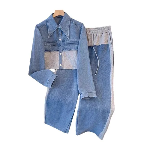 Женский комплект брюк, осенне-зимний комплект контрастного цвета, комплект из 2 предметов для женщин, топы с длинными рукавами, брюки, комплекты из двух предметов