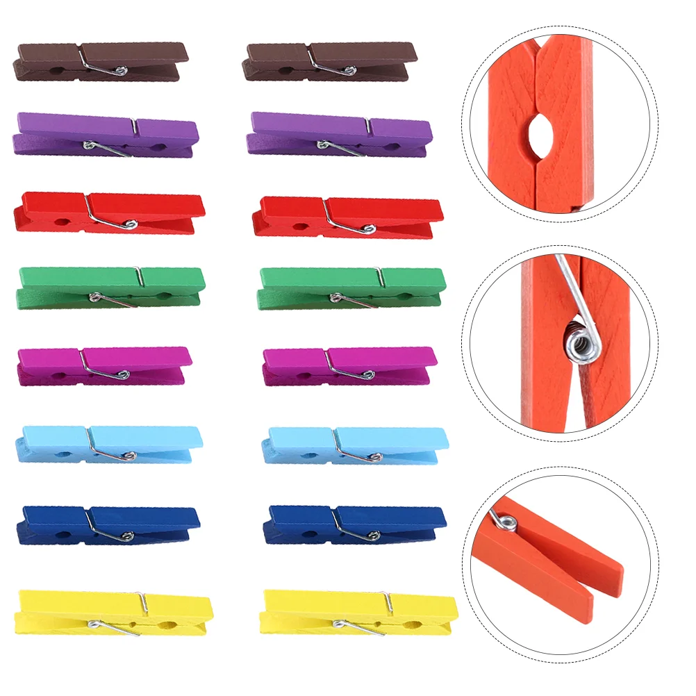 

40Pcs Wooden Clothespin Colored Natural Wooden Clips 2 Inch Photo Paper Peg Pin Note Memo Clip Craft Clip Clothespins Pegs