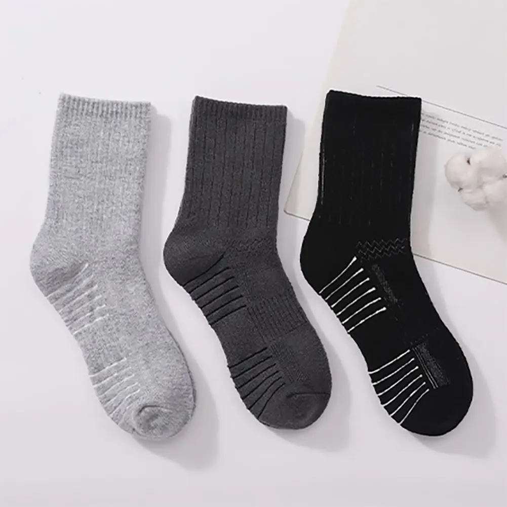

1 Pair Thermal Wool Socks Non-Slip Cuff Wear Resistant Breathable Moisture-wicking Winter Warm Hiking Socks