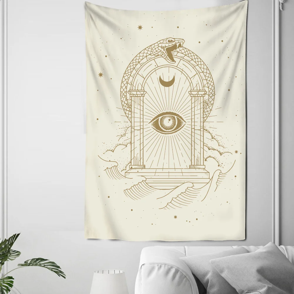 

Черно-белый астрологический Таро гобелен Ночная Луна общежитие хиппи настенный подвесной Мандала Психоделическое ведро домашний декор