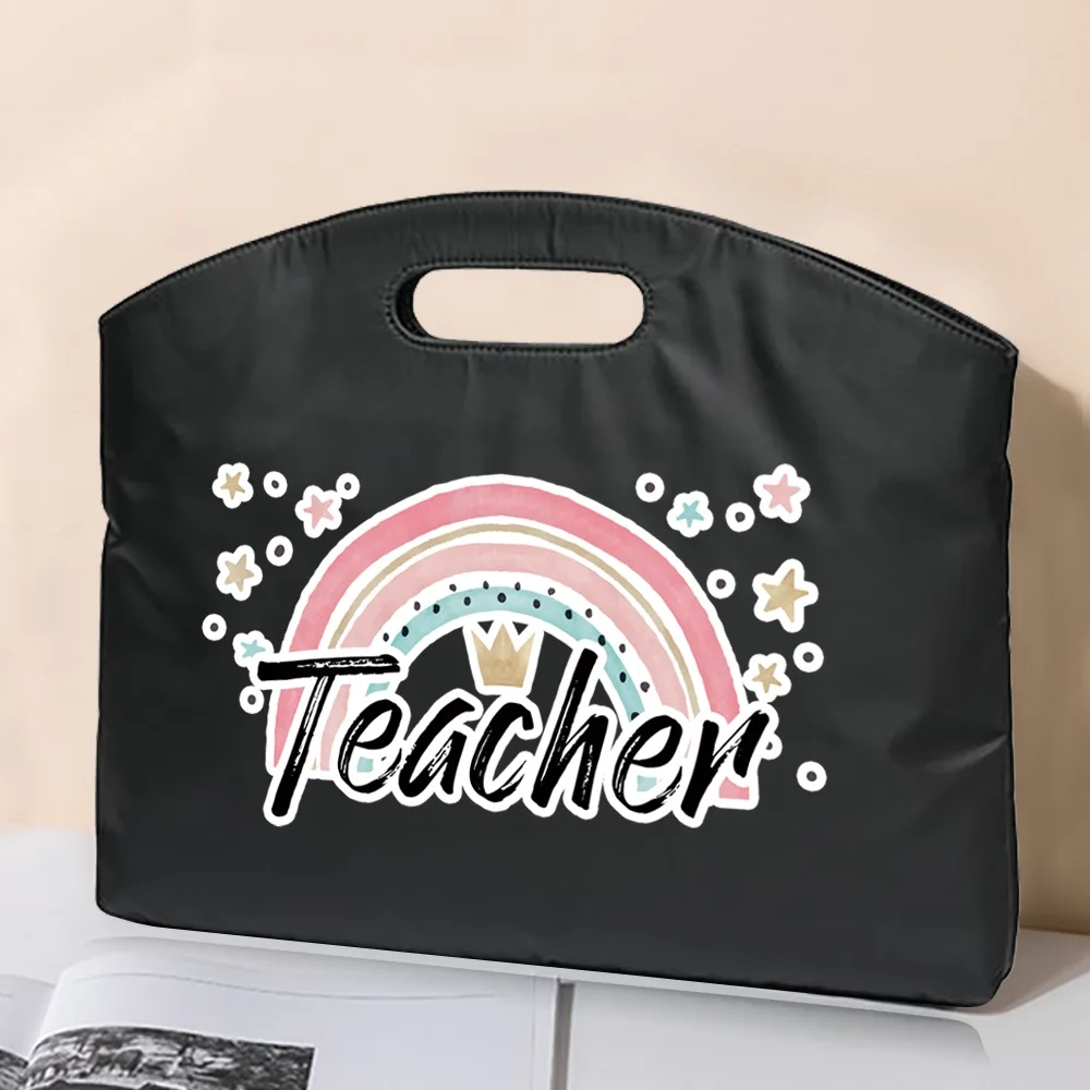 Business Briefcases Laptop Protection Case Teacher Series Pattern A4 Office Bag Conference Document Information Organizer Tote