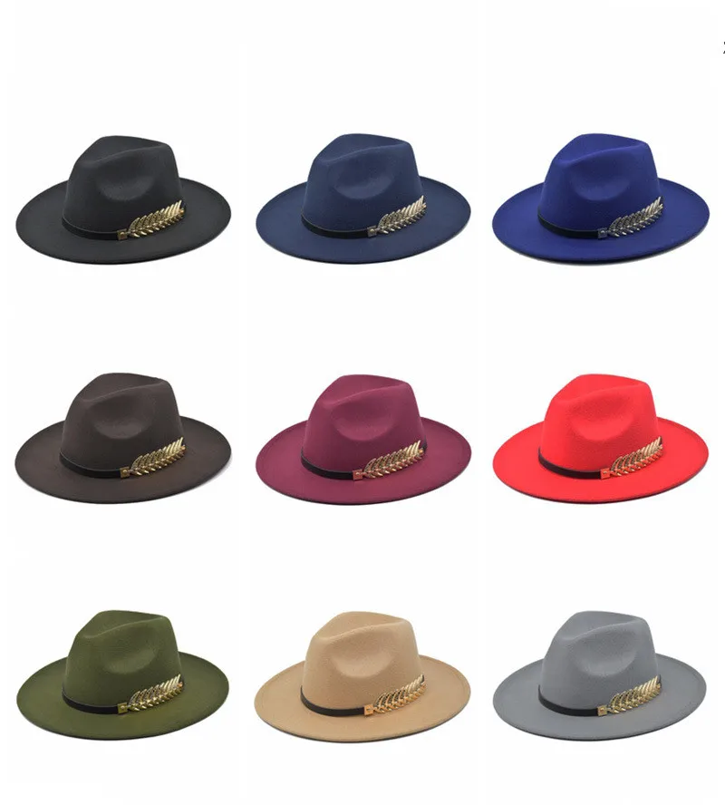 2020 High Quality Vintage Classic Felt Jazz Fedora Hat Big Brimmed Hat Cloche Cowboy Panama for Women Men Bowler Hat Fedoras