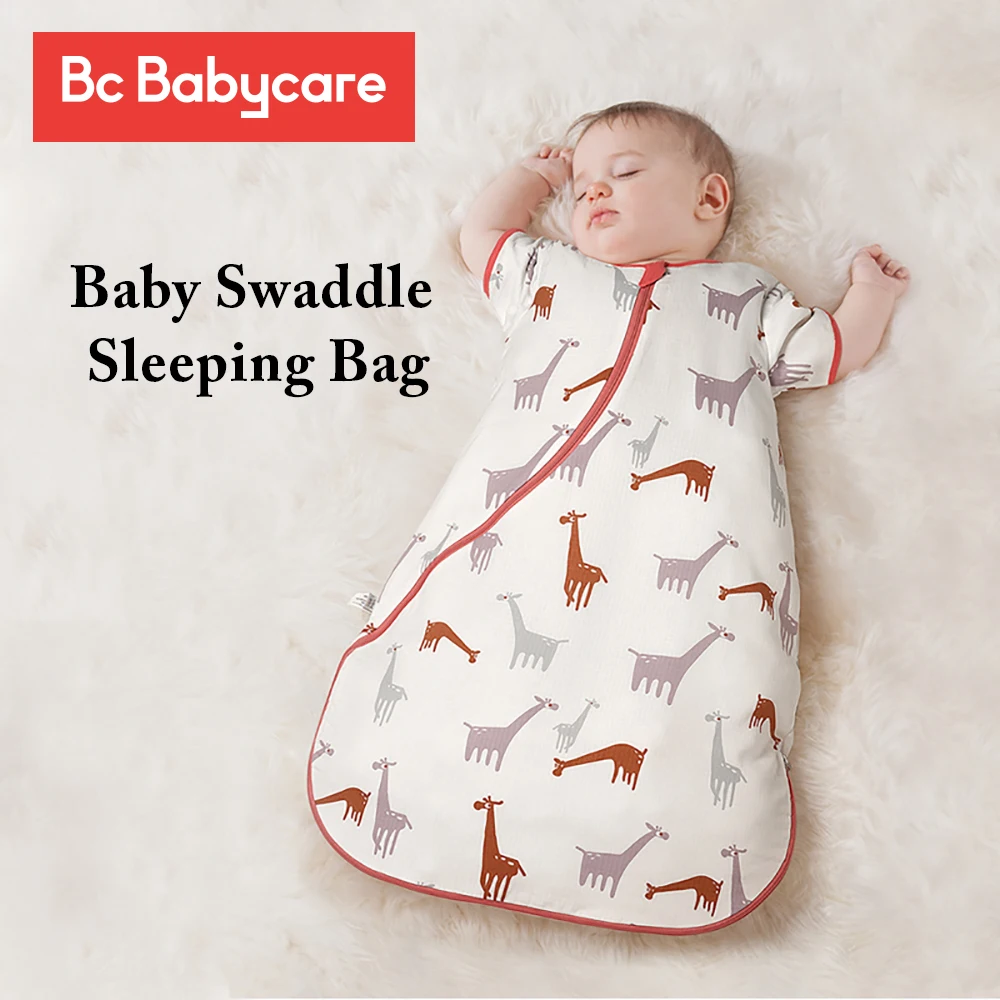 Детский спальный мешок Bc Babycare, хлопковая марлевая накидка, пеленальный Конверт для новорожденных, двухсторонняя разделяющая молния коляска для малыша, одеяло