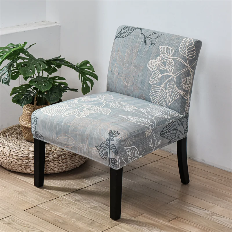 

Bohemia Armless Chair Cover Spandex Stretch Sofa Slipcover Flower Leaves Printed Stool Covers Couch Protector Dining Room