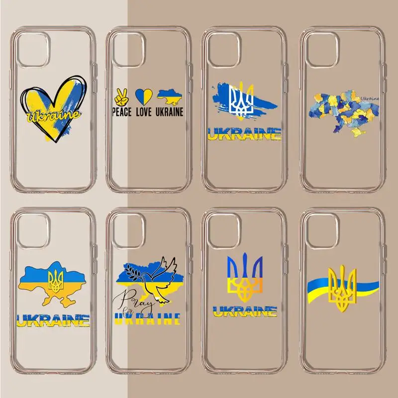 

Ukraine Flag design logo Phone Case Transparent soft For iphone 11 13 12 14 x xs xr pro max mini plus