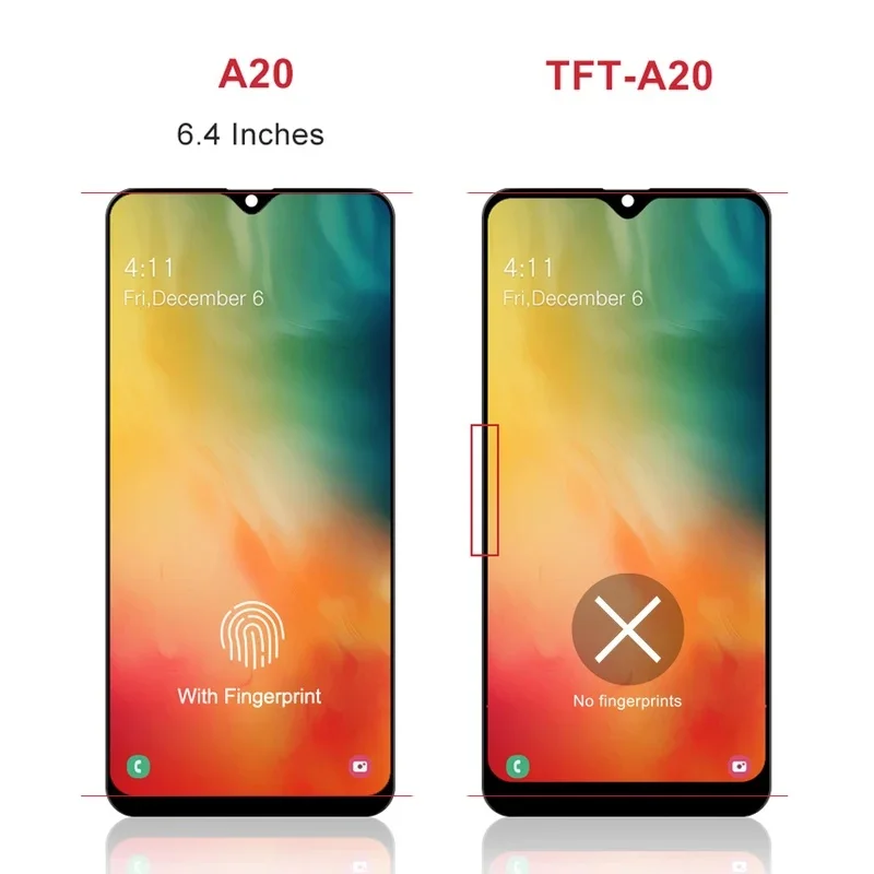 Фото Для Samsung A20 (протестировано) A205F A205G A205W A205U A205S ЖК-дисплей с сенсорным экраном и диджитайзером в сборе для замены №5