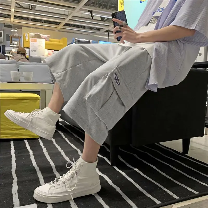

Men's Casual Shorts 2022 Men's Summer Thin Pants Outer Trend Loose Basketball Sports Summer Cropped Pants
