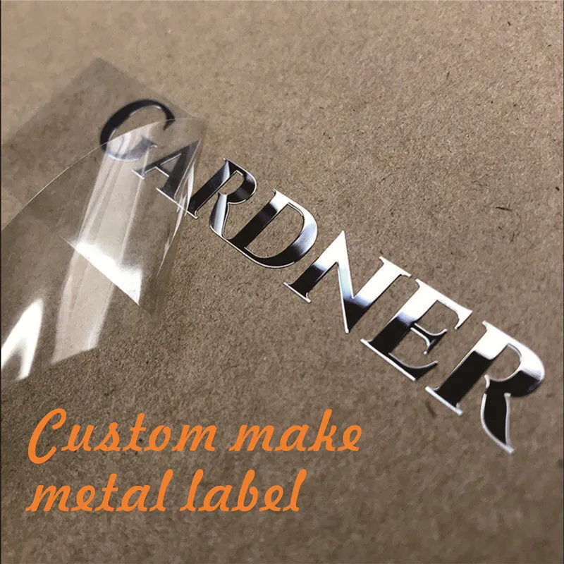 Custom Silver Transfer 3D Sticker Metal Logo DIY Personalized Label Decal Waterproof Name Self-adhesive Brand Holograph Foil UV