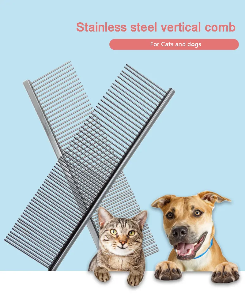 

Pretty&Better Pet Dematting Comb Stainless Steel Pet Grooming Comb for Dogs and Cats Gently Removes Loose Undercoat Flea Comb