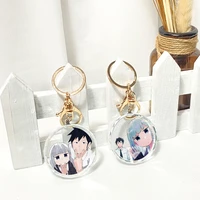 anime aharen san wa hakarenai transparent crystal keychain cosplay acrylic figure keyring kids collection toy 2175