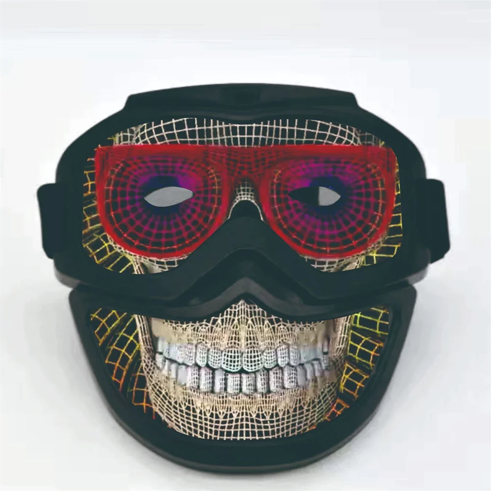 

LVoice-activated Luminous Mask Led Luminous Sheet Mask Halloween Party Music Full-face Luminous Mask Suitable For Holiday Party