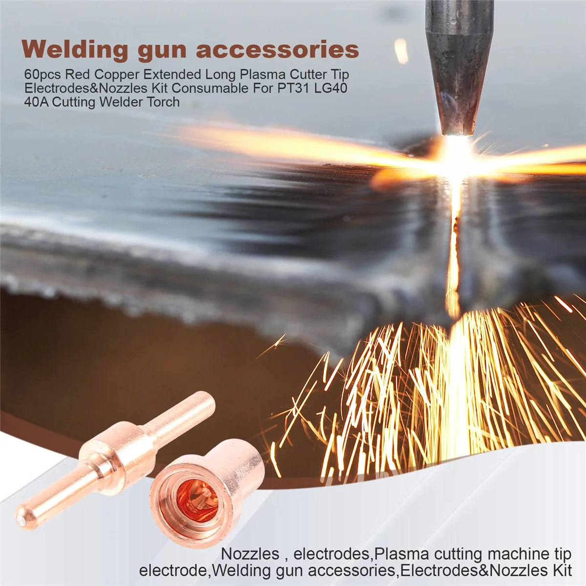 60 шт. удлиненные электроды для плазменного резака