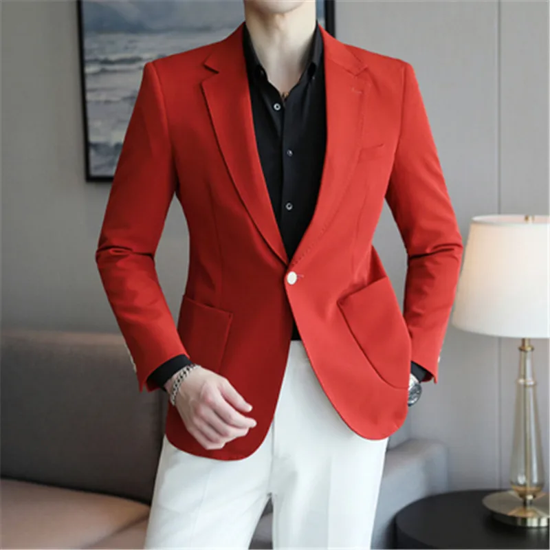 Luxury Men Blazer Red 5XL Tuxedo Elegant Male Coat Party Jacket Hombre Slim Fit Prom Blazer Pink Luxo Masculino Aabrigos 2022