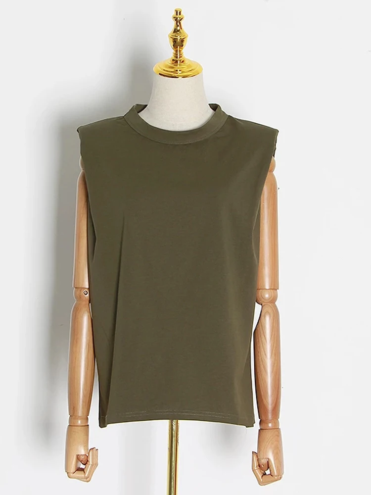 Женский Свободный жилет TWOTWINSTYLE повседневный однотонный минималистичный топ с