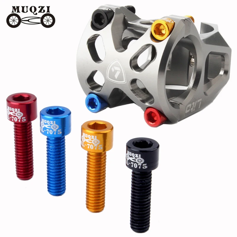 

Muqzi M5*17 Bicycle Screws Mtb Stem Aluminum Alloy 7075 Bike Bridge Power Screw M5 Bottle Holder Bolt Colored Table Cage Fixie