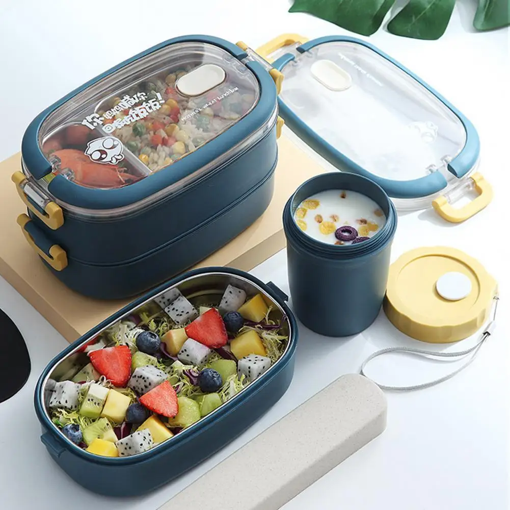 

Large Capacity Stainless Steel School Multi-Layer Lunch Box for Unisex