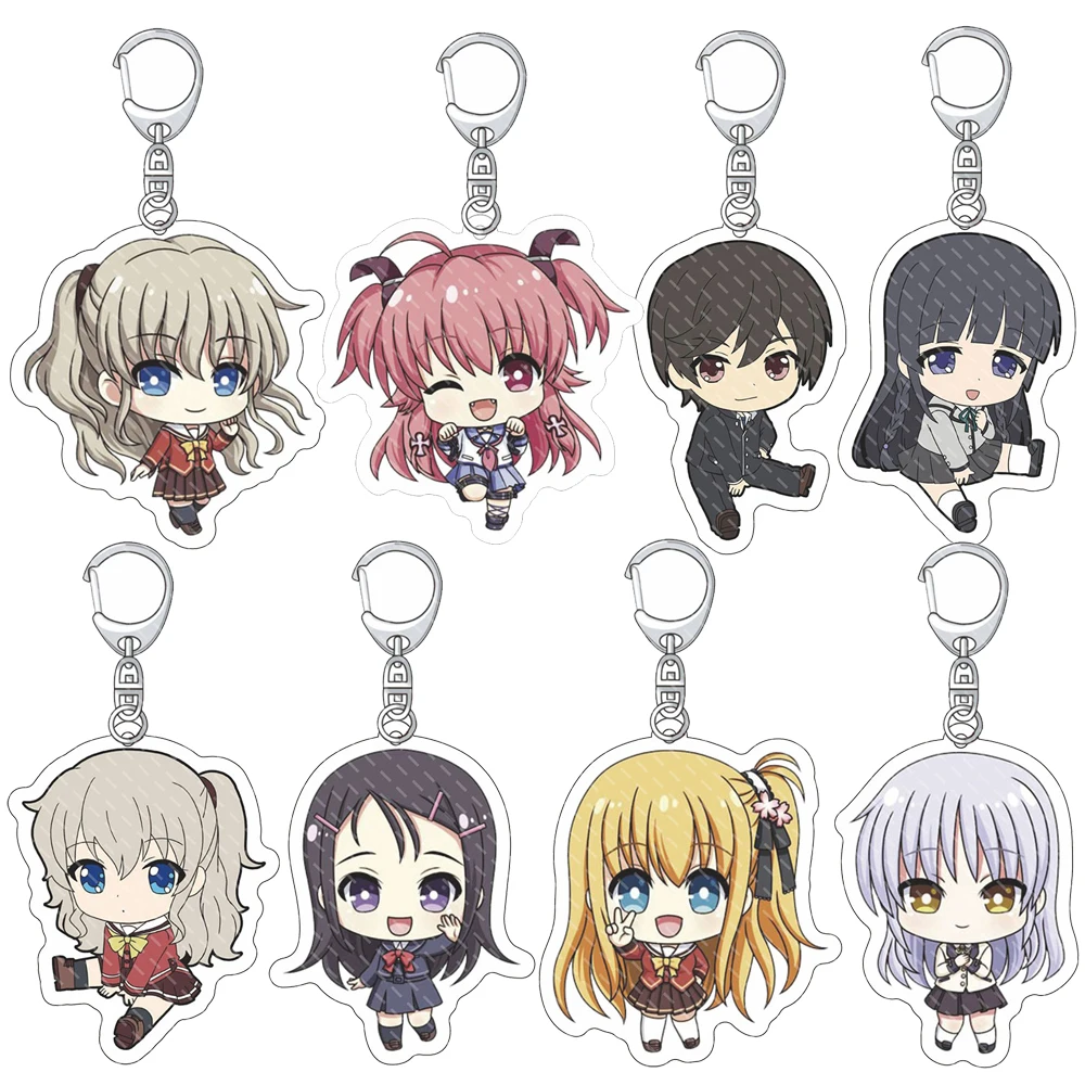 

Anime Charlotte Acrylic Keychain Tomori Nao Otosaka Ayumi Kawaii Figure Cosplay Keyring Bag Pendant Jewelry Accessories Fan Gift