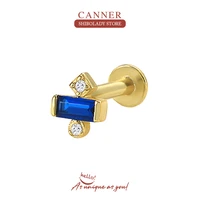 canner 1pc square crystal earrings silver 925 earring for women stud earrings fine jewelry wedding party piercing diamond aros