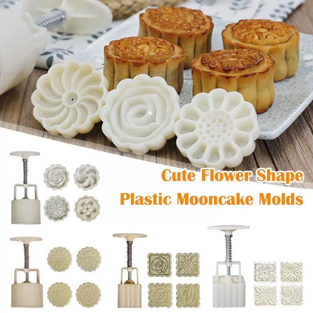 

50g75g Mini Sweet-scented Osmanthus Mid-Autumn Festival Moon Mould Pastry Chinese Mini Hand Pressing Flower Mold Cake Cake X5F2