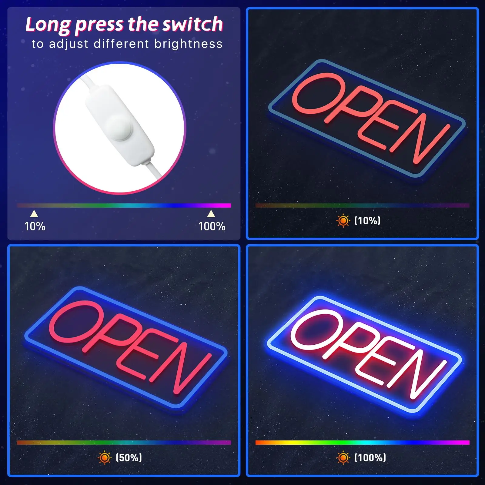 Открытая неоновая вывеска USB светодиодные неоновые вывески для делового