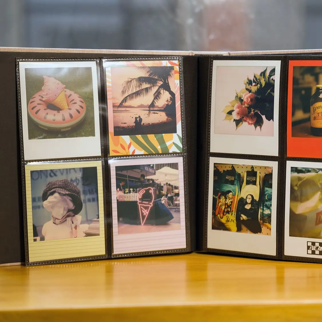 

Custom Polaroid Photo Album 160 Vertical Photo 6 color Elegant Slip-in Linen Album With Window for Polaroid SX-70, 600, i-Type