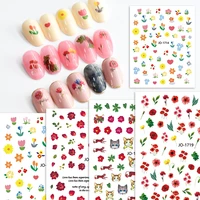 10pcs 3d tulip rose nail stickers nail art supplies nail parts abstract lines flower nail decals nail art accessories