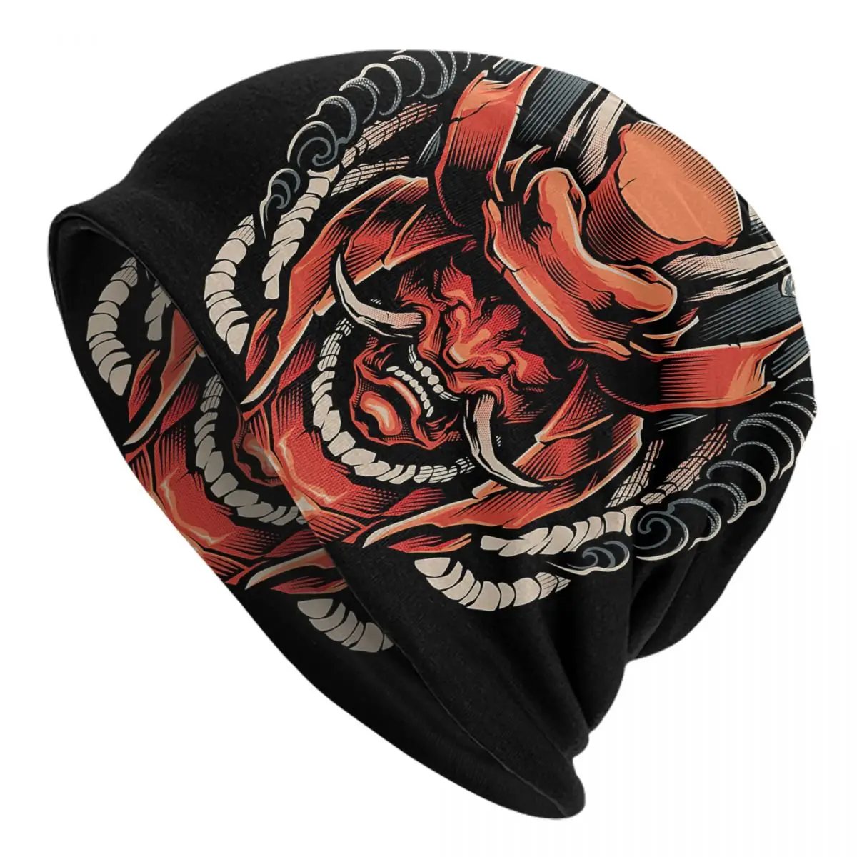 HANNYA SAMURAI DEMON 6 Caps Men Women Unisex Streetwear Winter Warm Knit Hat Adult funny Hats