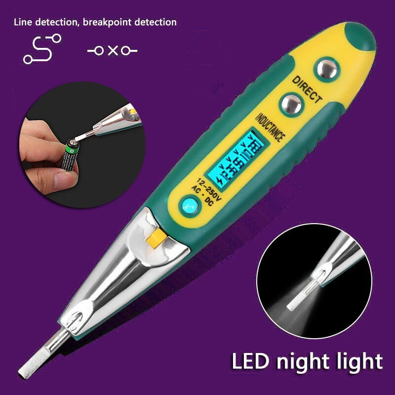 

AC/DC 12~250V Voltage LCD Display Digital Electric Tester Pen Detector Probe LCD Display Screwdriver Voltage Detector Test Pen