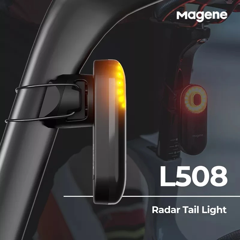 Magene Radar Tail Light L508 Bicycle Rear Brake Sensing Lamp Saddle Seatpost Ebike Waterproof LED Charging Cycling Taillight