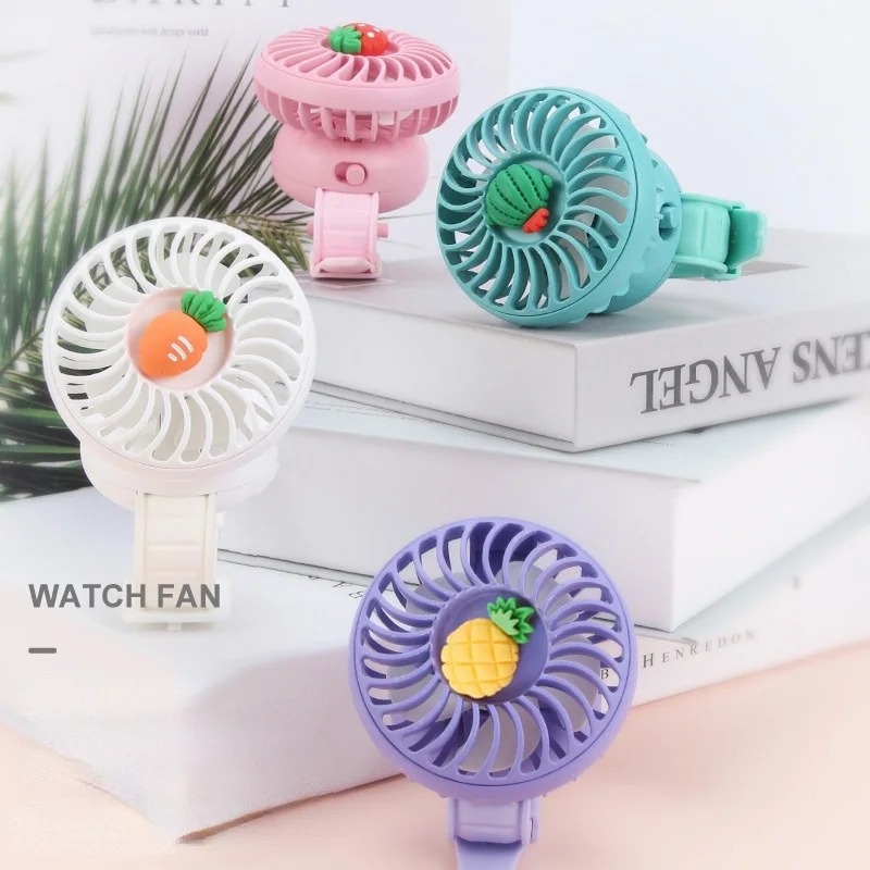 

1PC Multicolor Watch Fan USB Rechargeable Summer Fan Silicone Children Gifts Wrist Fan Portable Safe Mini Mute