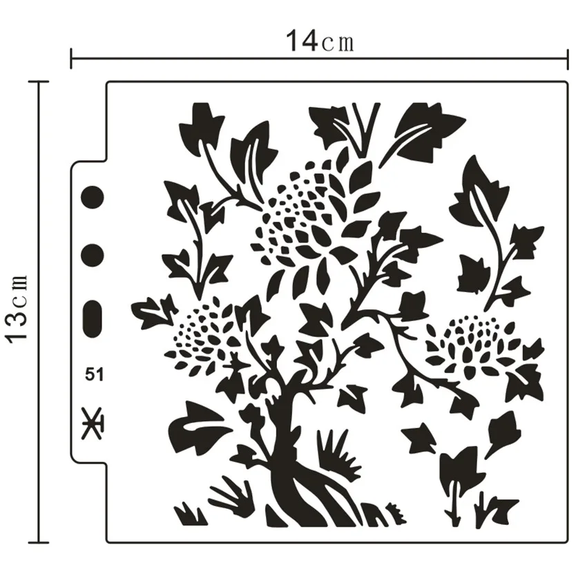 

13*13 Flower Layering Stencils for Diy scrapbook/photo album Decorative Embossing spray painting tool graffiti decor