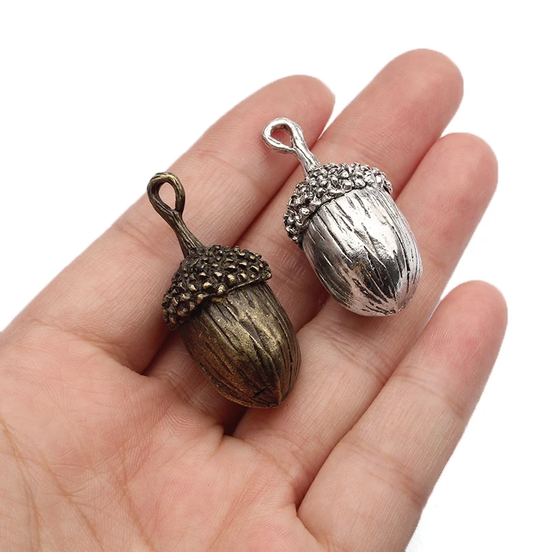 

2Pcs Tibetan Silver 3D Pine Cones Squirrel Food Charms Pendant For DIY Necklace Drop Earring Jewelry Making Supplies