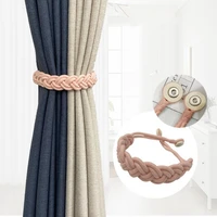 1pc curtain holder cilp handwork woven cotton magnet curtain tieback buckle rope holdback drapery home decoration