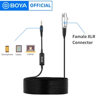 boya by bca60 ultra long microphone cable xlr to 3 5mm trrs connector with 3 5mm headphone jack for smartphone laptop camera mic