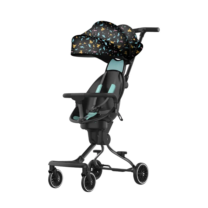 Smooth implementation Baby stroller Lightweight foldable Children's high landscape stroller