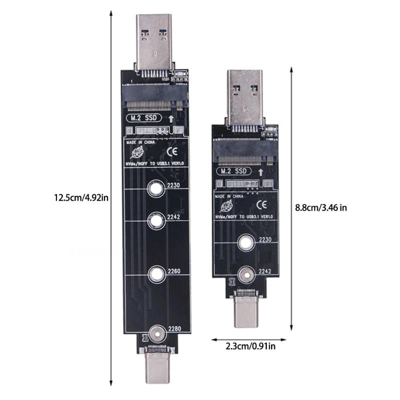 Адаптер M.2-USB с двойным протоколом M.2 NVME NGFF Жесткий диск USB3.1 Gen2 Устройство чтения