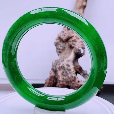 

Ювелирные изделия zheru, натуральный зеленый круглый браслет бирманский жадеит 54 мм-64 мм, элегантный браслет принцессы, подарочные украшения для мамы и девушки