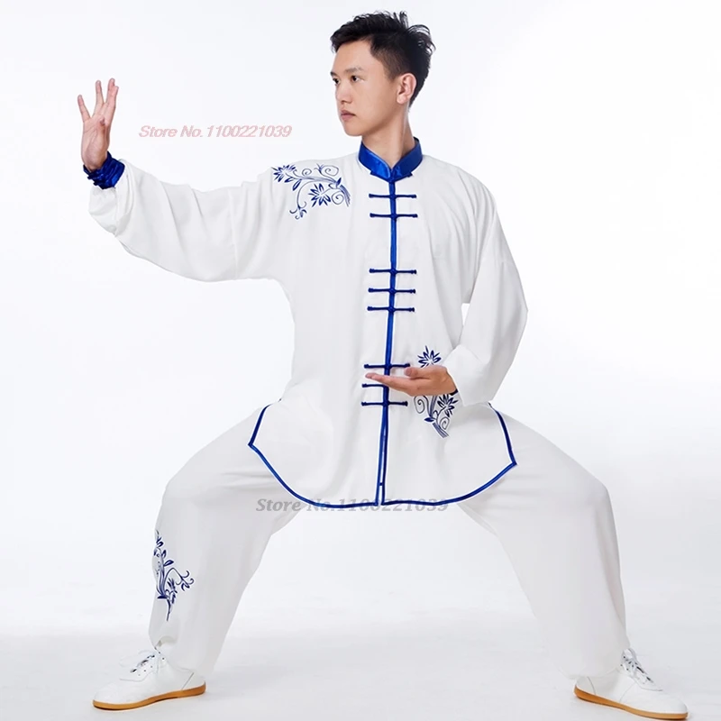 2024 китайский ушу кунг-фу тай-чи набор с цветочной вышивкой тайцзицюань практика