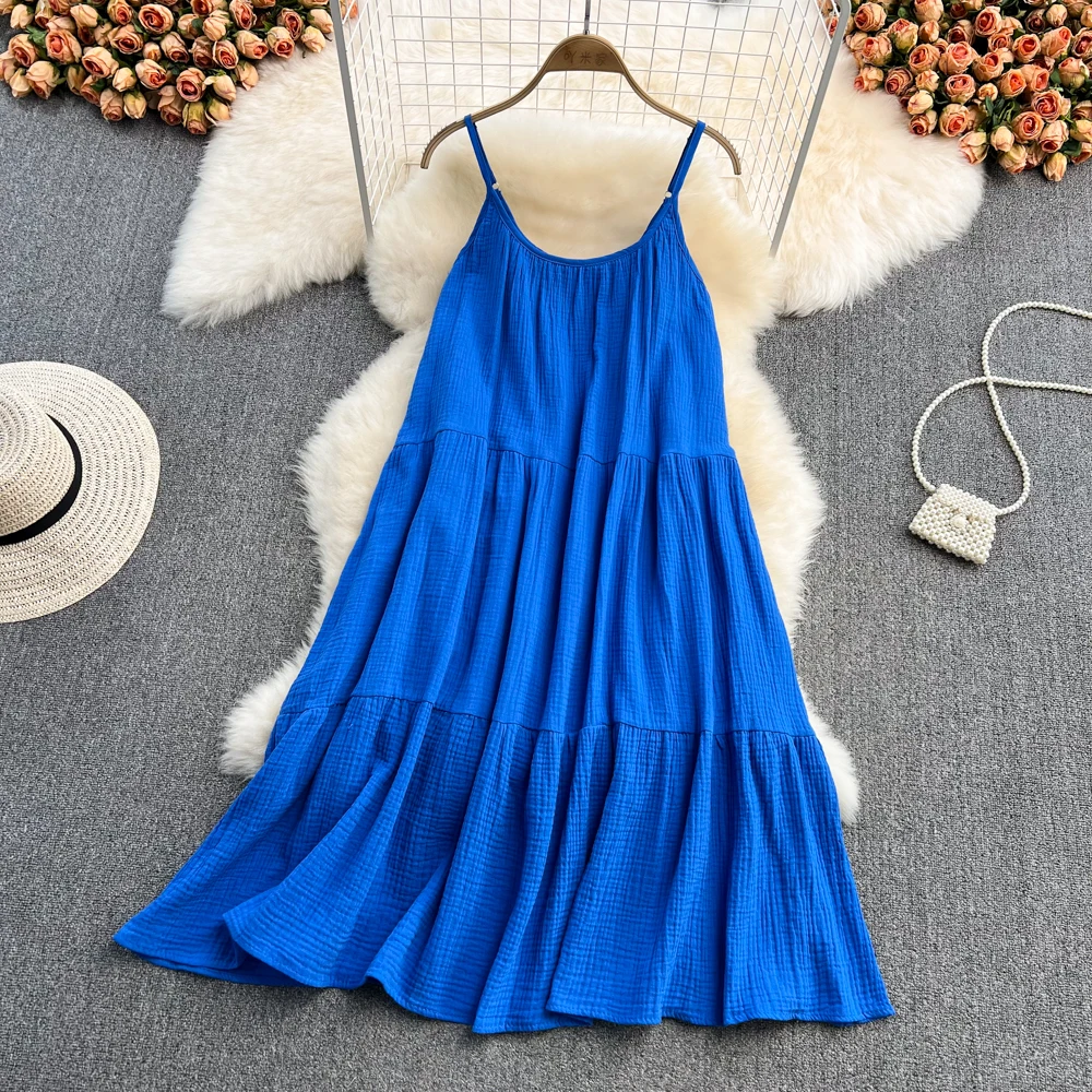 

Женская юбка на лямках во французском стиле, праздничное приталенное платье свободного покроя, пляжная юбка для путешествий, лето 2023