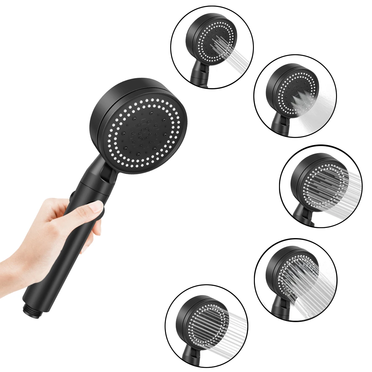 

Насадка для душа высокого давления с ручным душем, 5 режимов работы