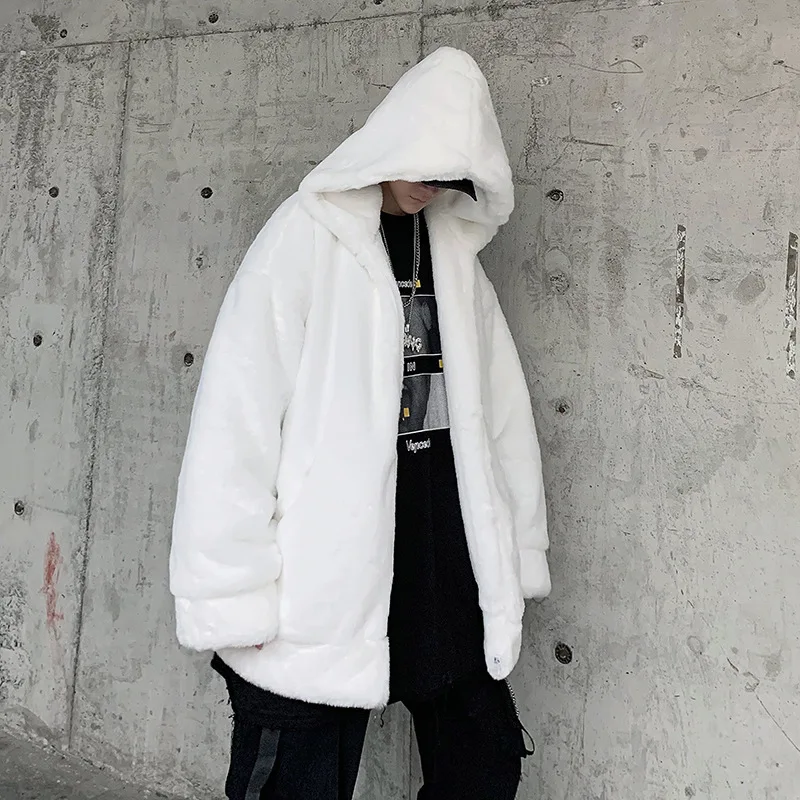 Уличная стеганая куртка для мужчин утолщенное пальто из овечьей шерсти кролика