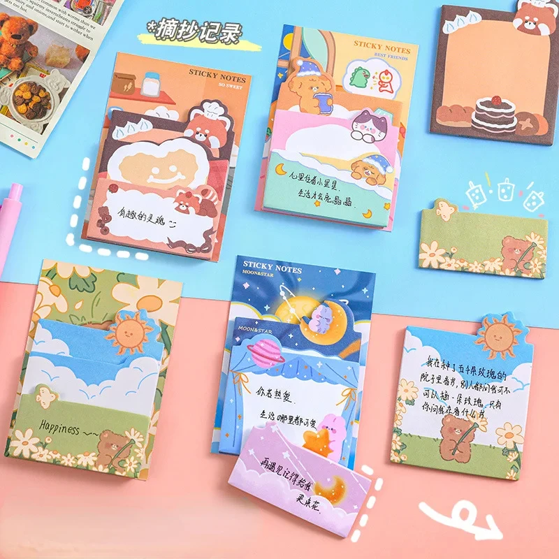 

30sheets Cartoon Sticky Notes Cute Stickers Decoration N Times Diary Message Note Paper Memo Pad Bookmark Office School Supplies